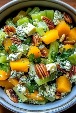 Celery Chopped Salad with Apricots, Gorgonzola, and Pecans Delight
