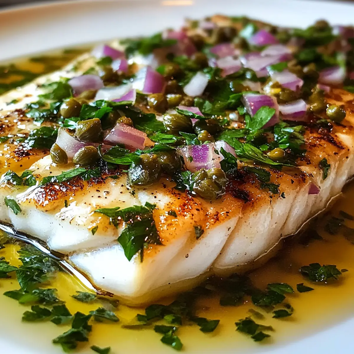 Grilled Fish with Caper and Red Onion Dressing Delight