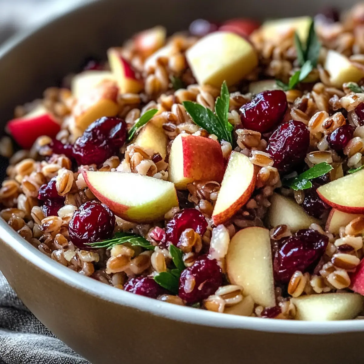 Fresh Cranberry Apple Farro Salad for a Vibrant Holiday Side