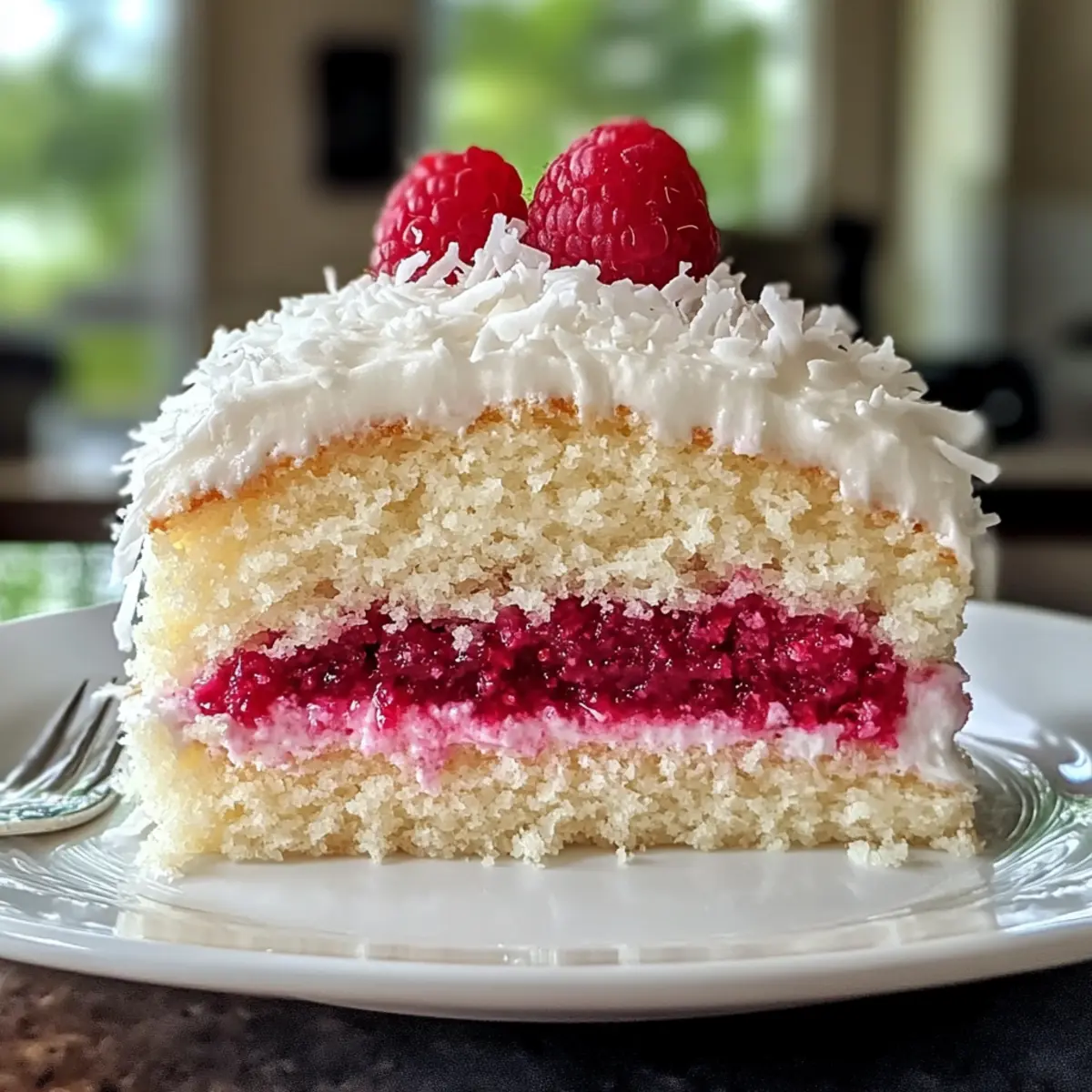 Raspberry Coconut Snowball Cake for a Light Spring Treat