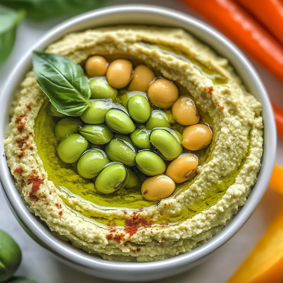 Creamy Edamame Hummus with Fresh Basil Ready in 5 Minutes