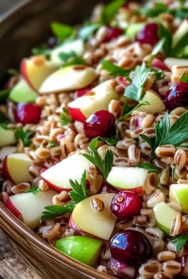 Fresh Cranberry Apple Farro Salad for a Flavorful Holiday Delight
