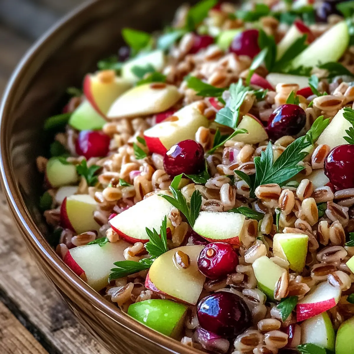 Fresh Cranberry Apple Farro Salad for a Flavorful Holiday Delight