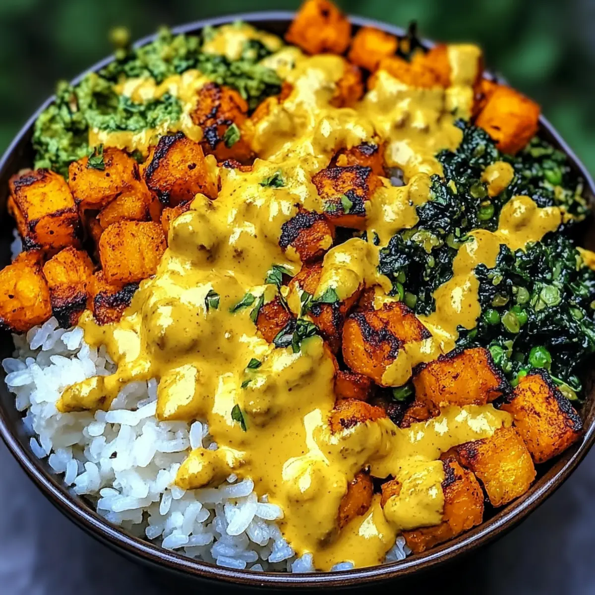 Vegan Rice Bowls with Sunshine Sauce for a Flavorful Feast