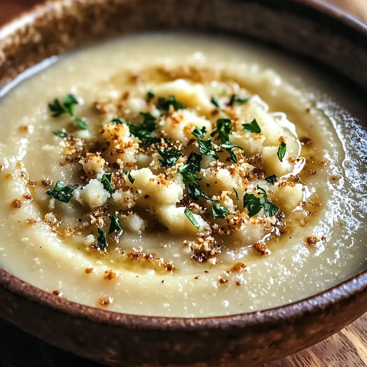 Asiago Roasted Garlic Cauliflower Soup for Cozy Days