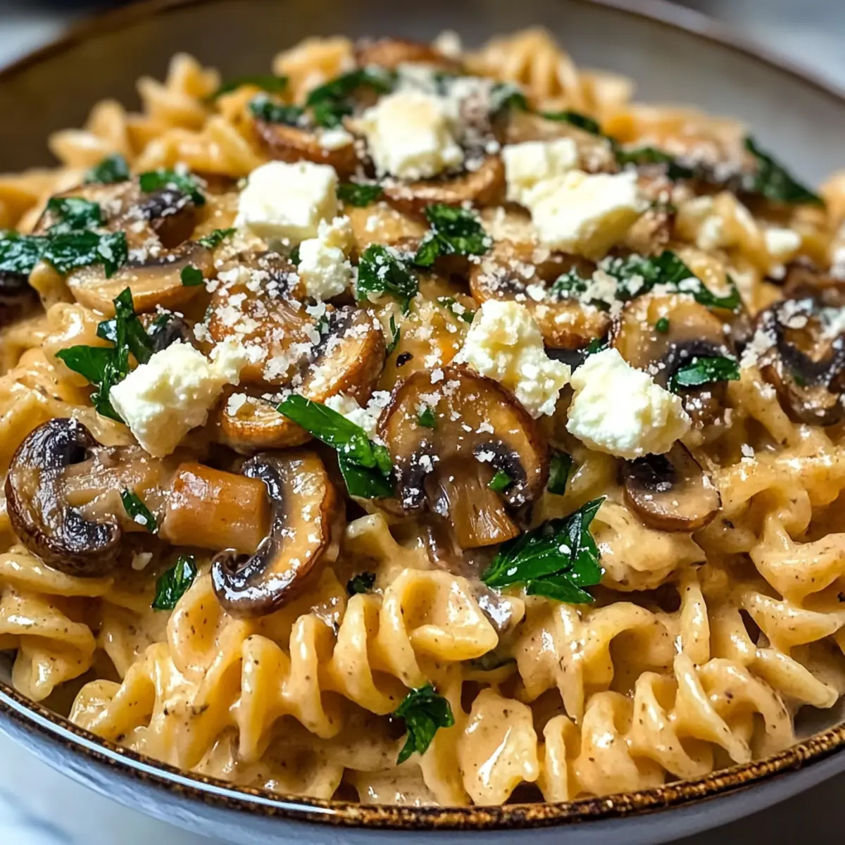 Creamy Baked Feta Pasta with Mushrooms for Cozy Nights