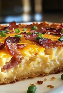 Mouthwatering Hash Brown Crust Bacon and Cheddar Quiche Magic