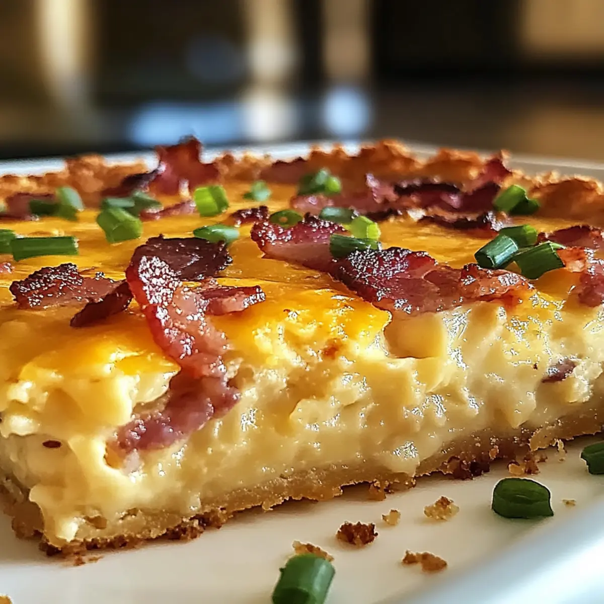 Mouthwatering Hash Brown Crust Bacon and Cheddar Quiche Magic
