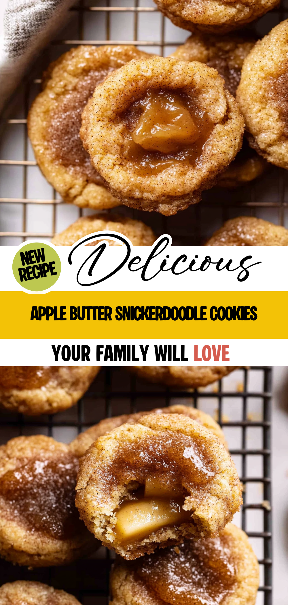 Apple Butter Snickerdoodle Cookies