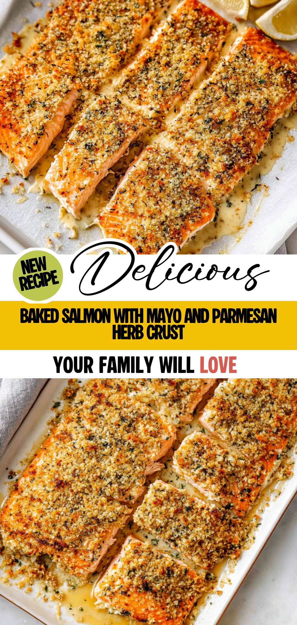 Baked Salmon with Mayo and Parmesan Herb Crust