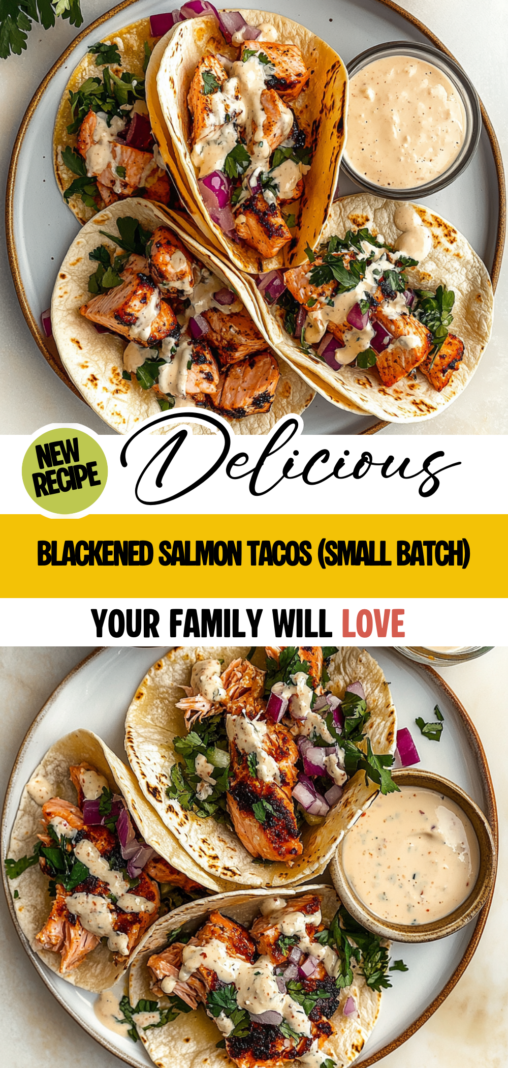 Blackened Salmon Tacos (Small Batch)
