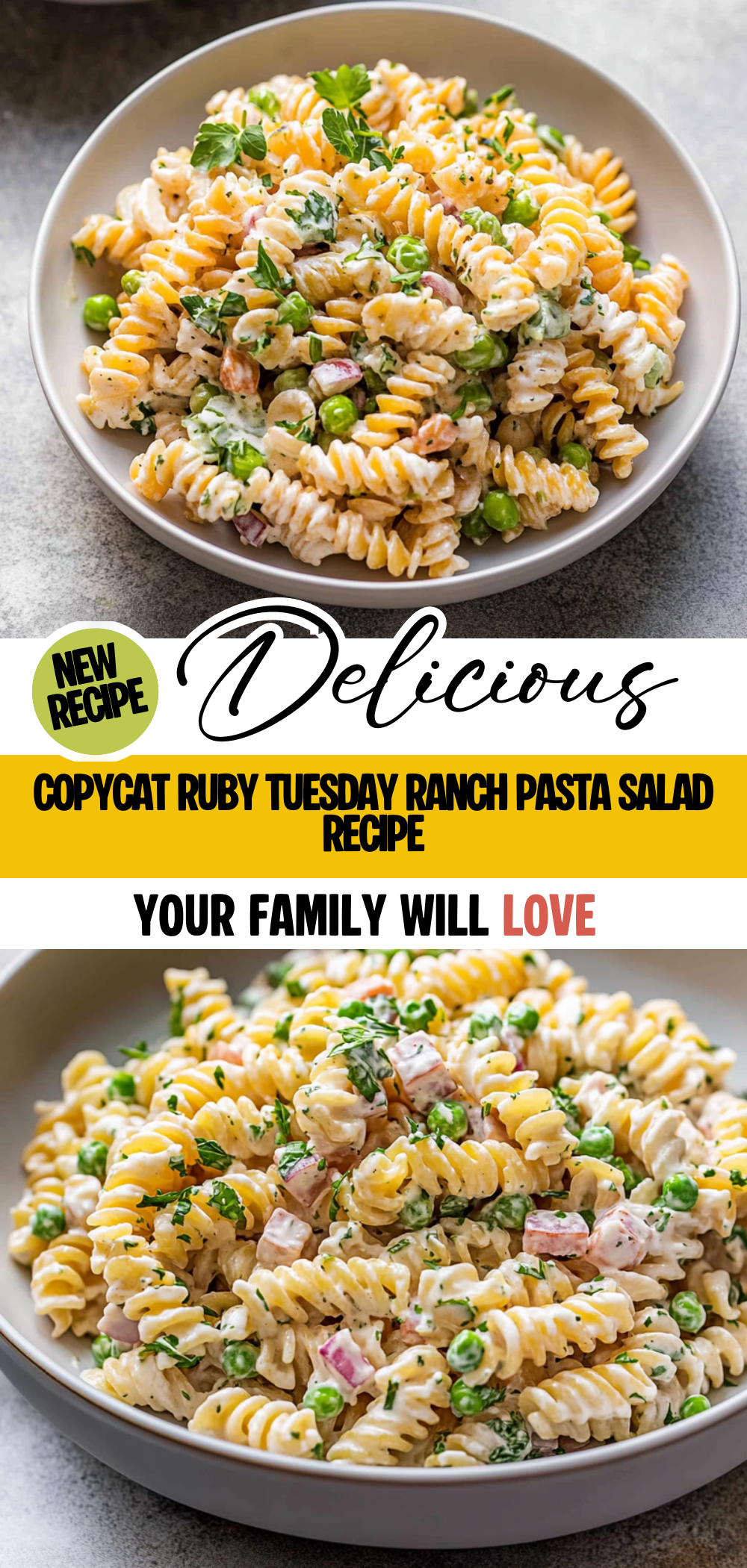 Copycat Ruby Tuesday Ranch Pasta Salad recipe