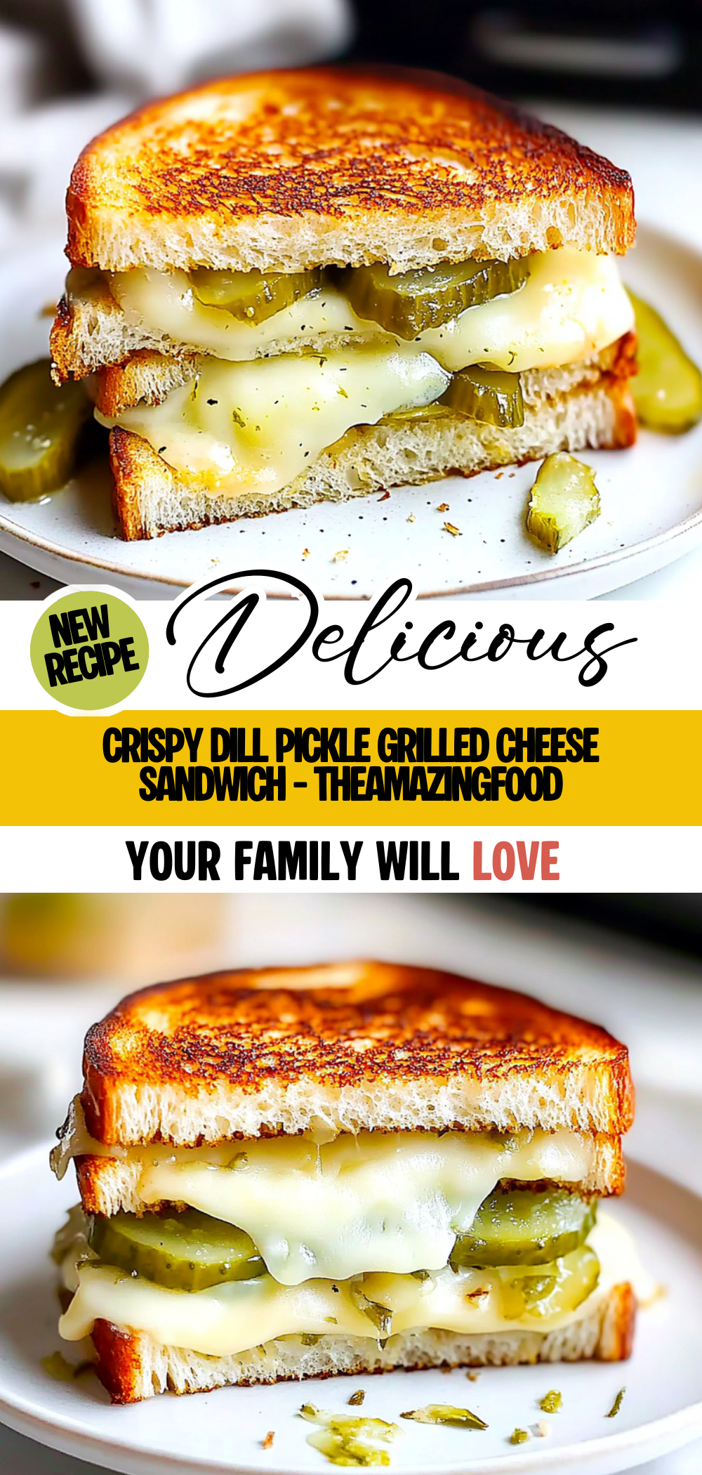 Crispy Dill Pickle Grilled Cheese Sandwich - theamazingfood
