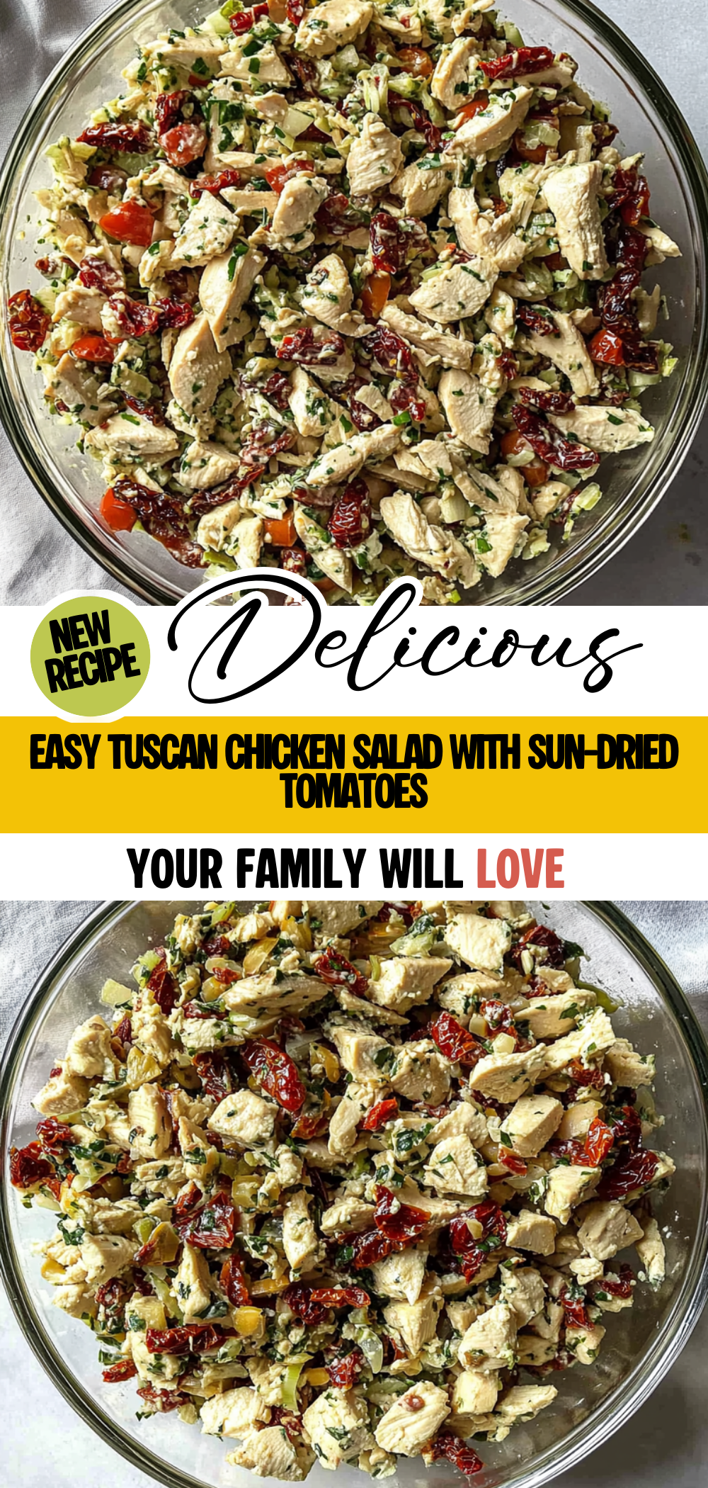 Easy Tuscan Chicken Salad with Sun-Dried Tomatoes