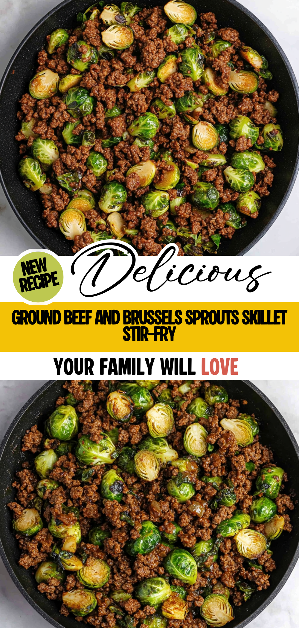 Ground Beef and Brussels Sprouts