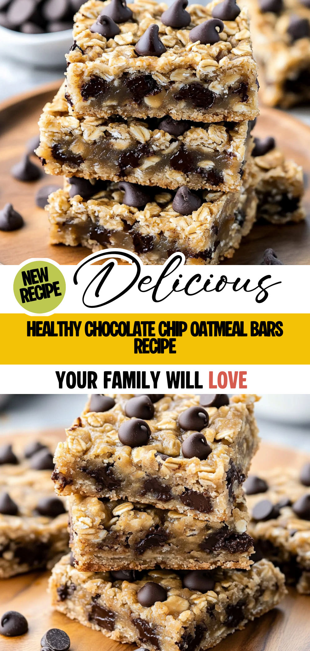 Healthy Chocolate Chip Oatmeal Bars Recipe