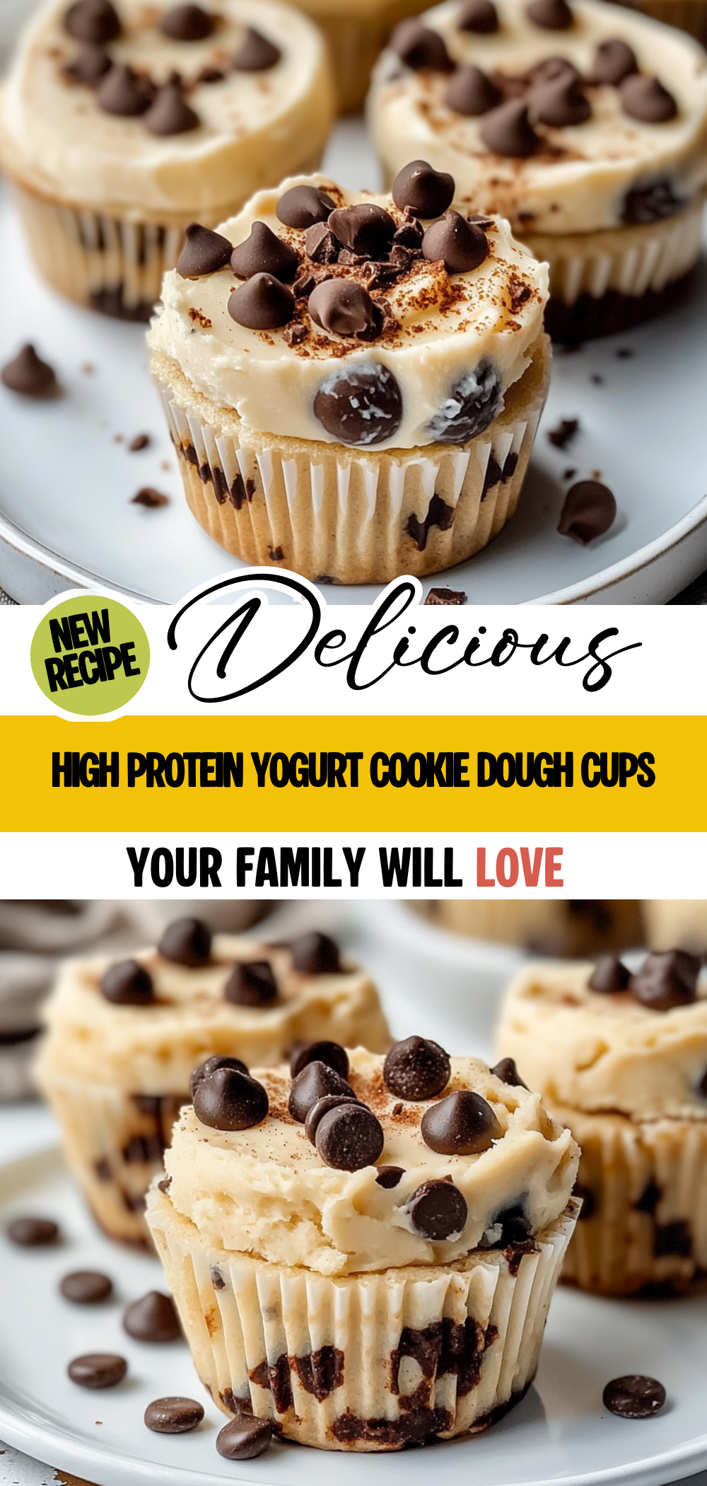 High Protein Yogurt Cookie Dough Cups