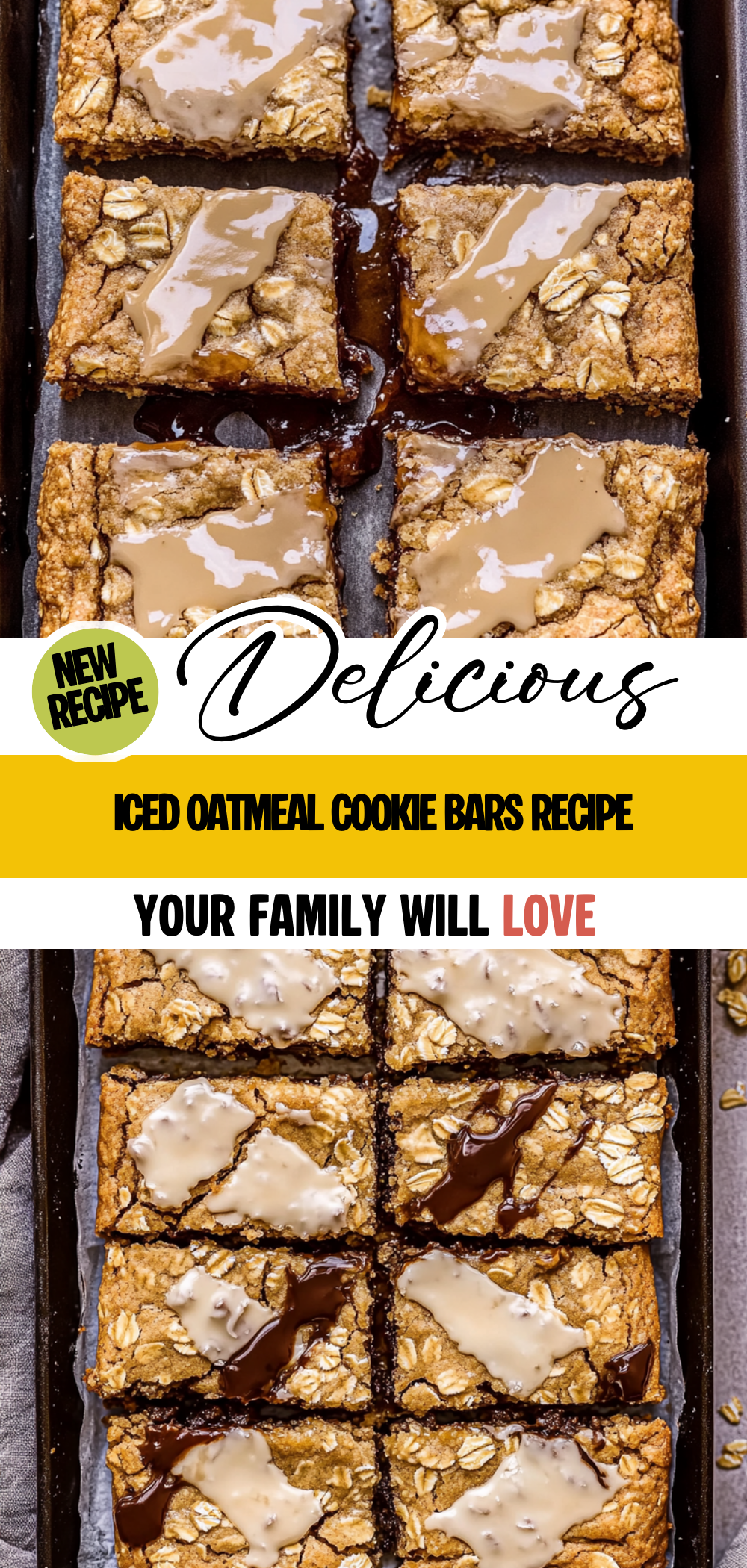Iced Oatmeal Cookie Bars Recipe