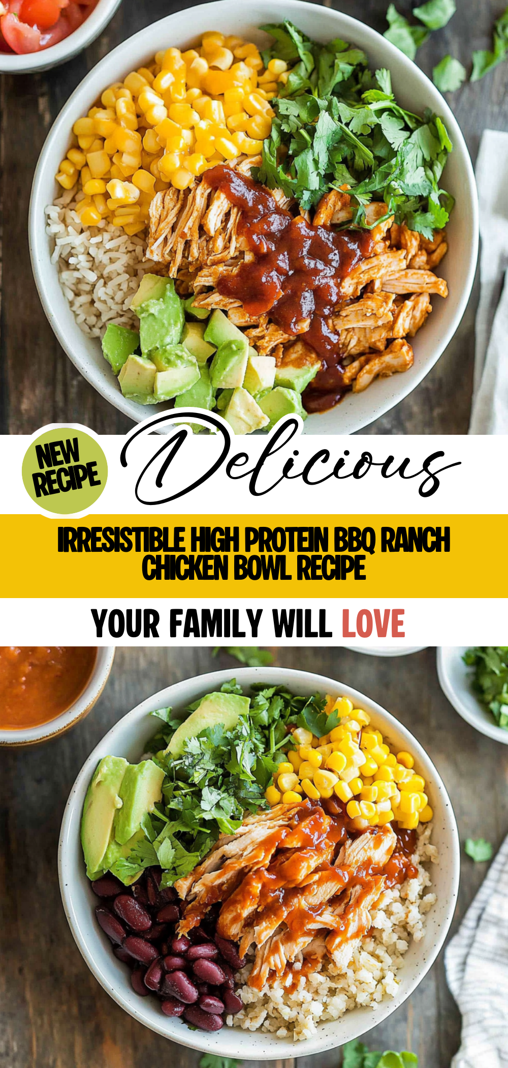 Irresistible High Protein BBQ Ranch Chicken Bowl Recipe