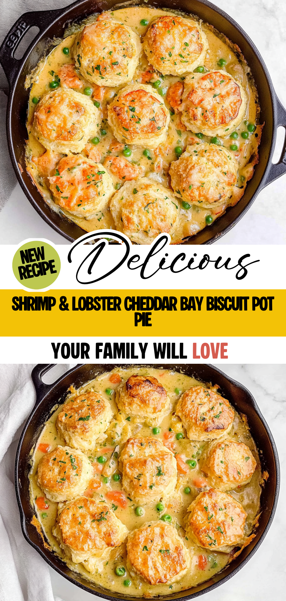 Shrimp & Lobster Cheddar Bay Biscuit Pot Pie