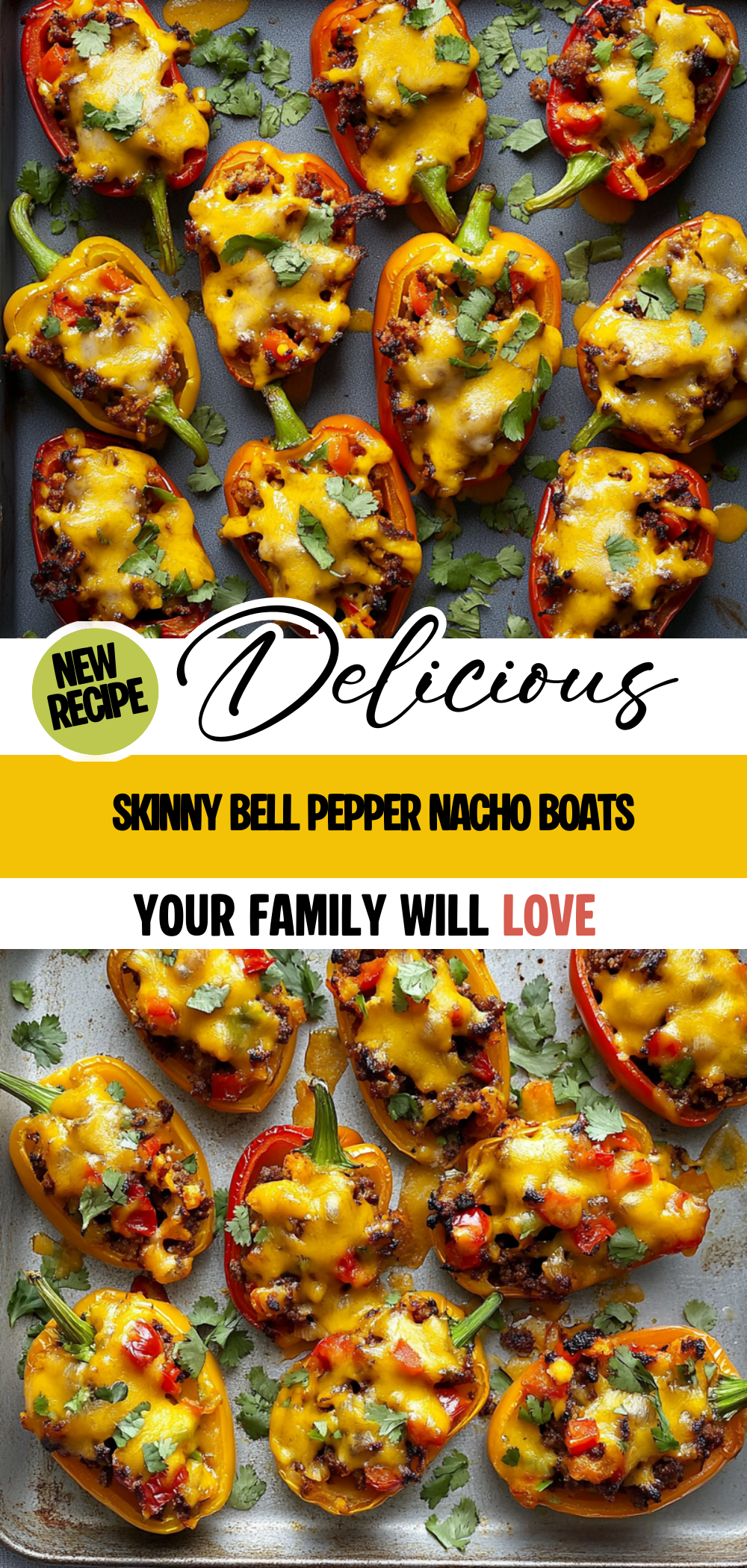 Skinny Bell Pepper Nacho Boats