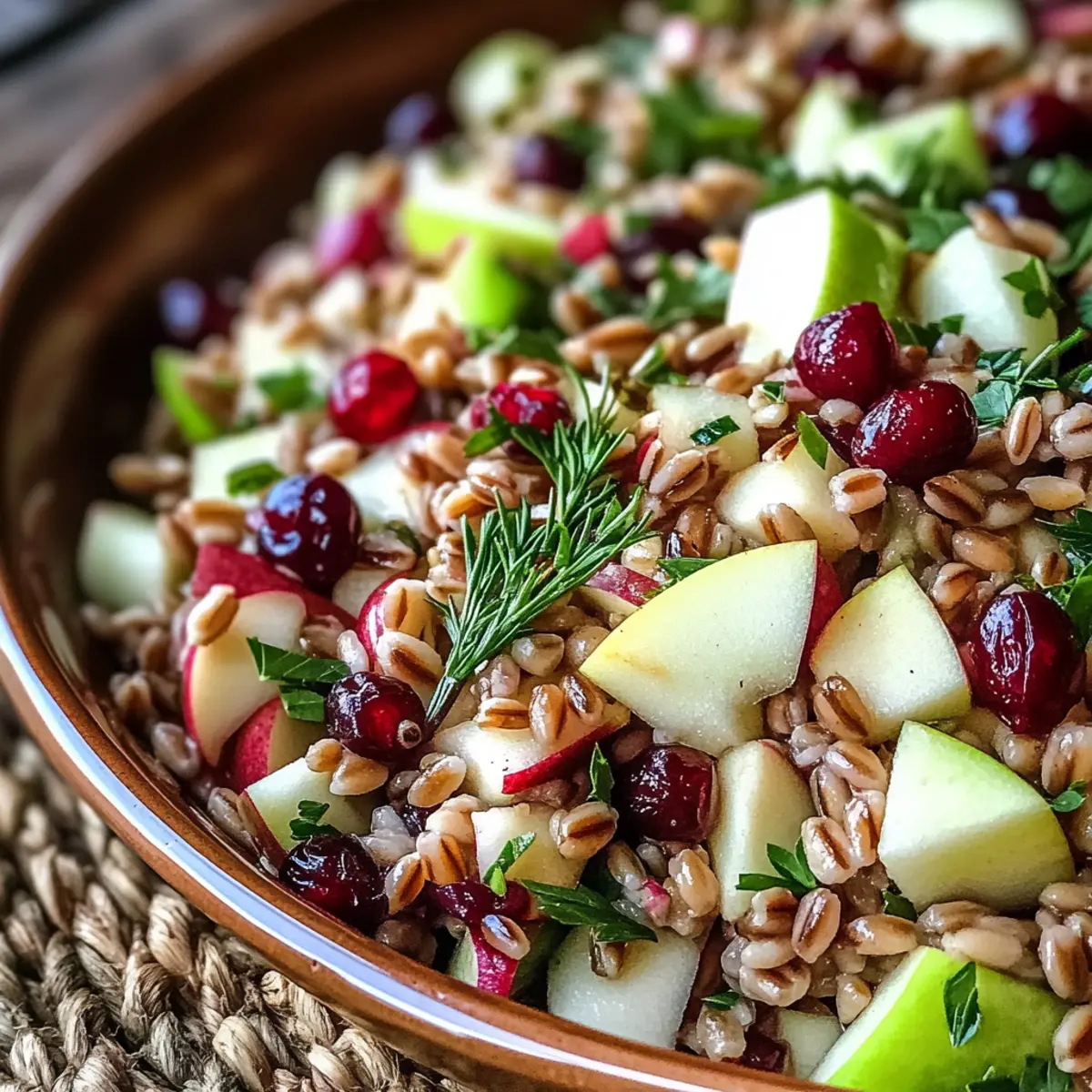 Fresh Cranberry Apple Farro Salad for a Flavorful Holiday Delight