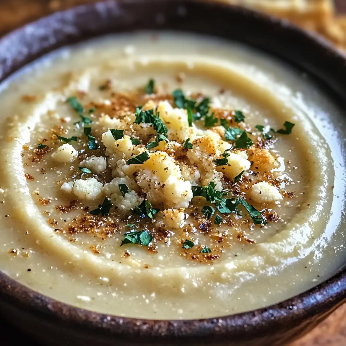 Asiago Roasted Garlic Cauliflower Soup for Cozy Days