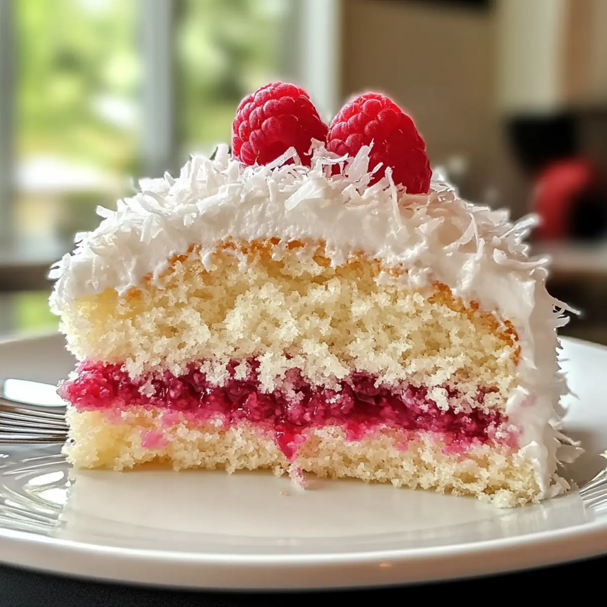 Raspberry Coconut Snowball Cake for a Light Spring Treat