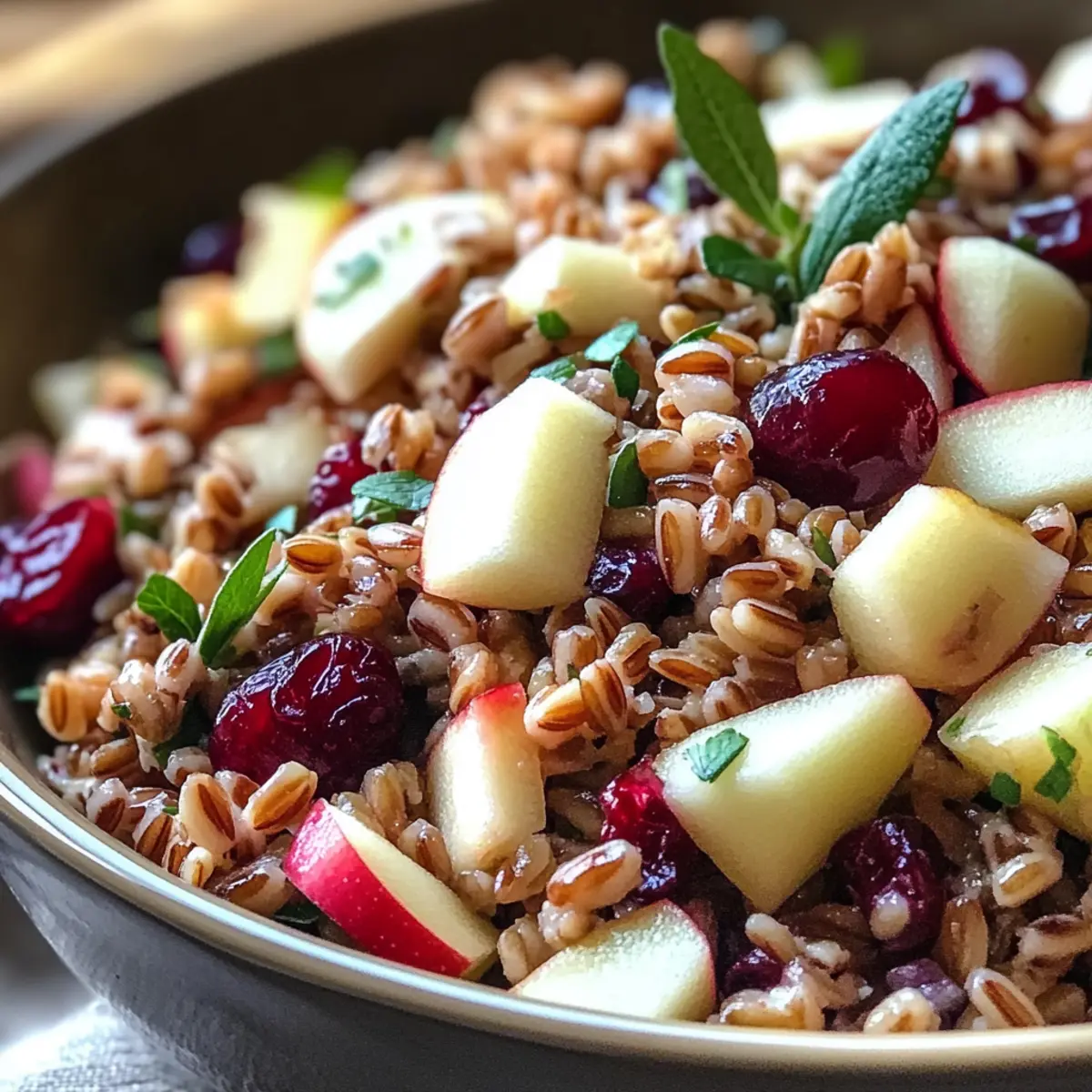 Fresh Cranberry Apple Farro Salad for a Vibrant Holiday Side